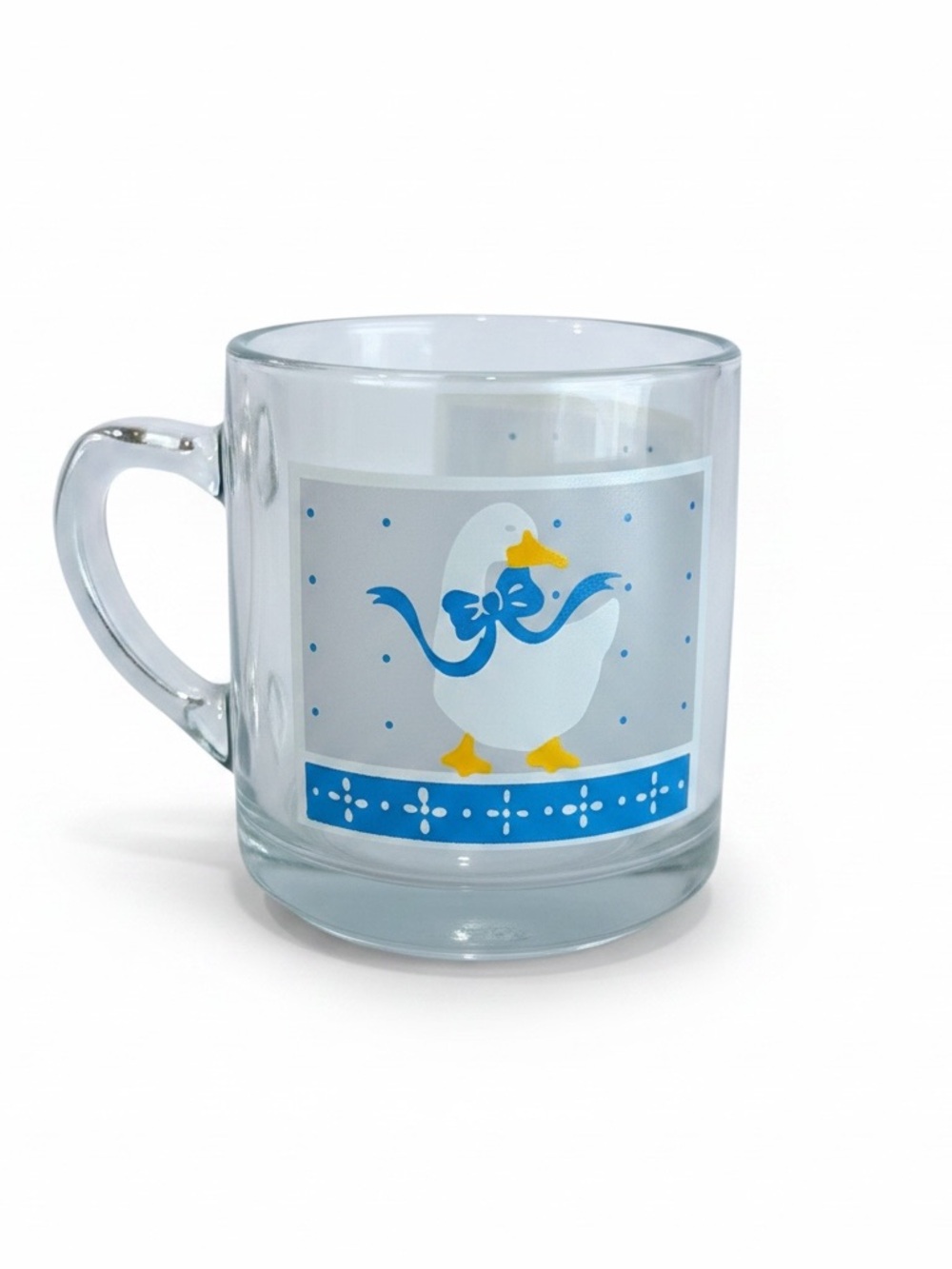 SOLD - Set of 4 Country Goose Themed Glass Mugs - Picture 2 of 8